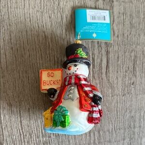 Christopher Radko New In Box Festive Snowman Ohio State OSU Go Bucks!